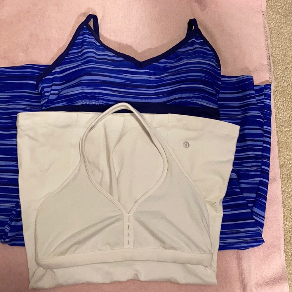Lululemon top size 6 and Athleta dress size S